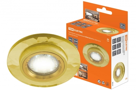 TDM ELECTRIC SQ0359-0050 Светильник встраиваемый СВ 03-03 MR16 50Вт G5.3 жёлтый/золото TDM